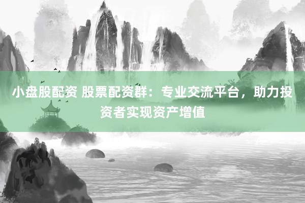 小盘股配资 股票配资群：专业交流平台，助力投资者实现资产增值