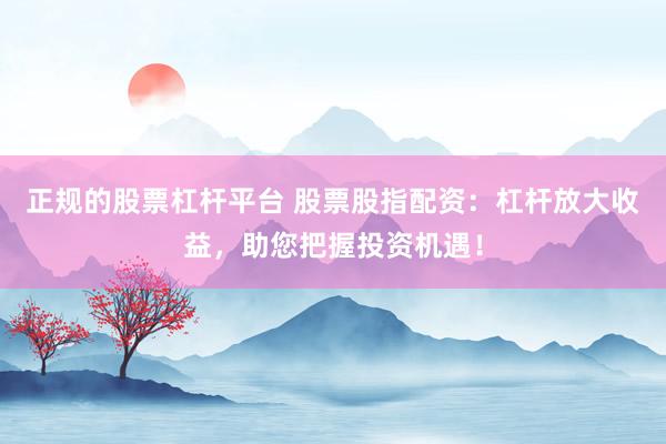 正规的股票杠杆平台 股票股指配资：杠杆放大收益，助您把握投资机遇！