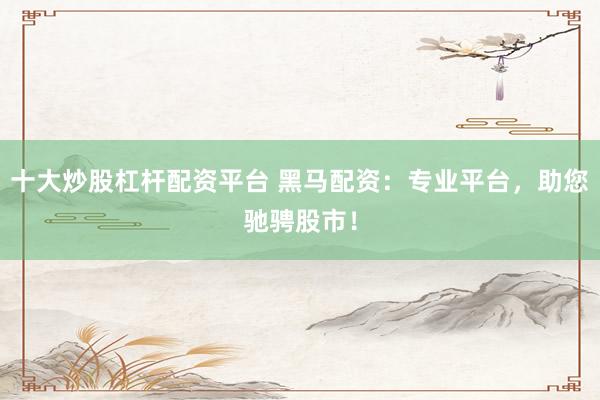 十大炒股杠杆配资平台 黑马配资：专业平台，助您驰骋股市！