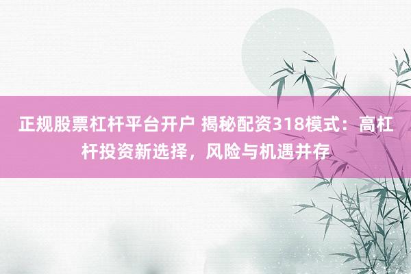 正规股票杠杆平台开户 揭秘配资318模式：高杠杆投资新选择，风险与机遇并存