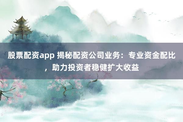 股票配资app 揭秘配资公司业务：专业资金配比，助力投资者稳健扩大收益