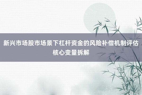 新兴市场股市场景下杠杆资金的风险补偿机制评估核心变量拆解