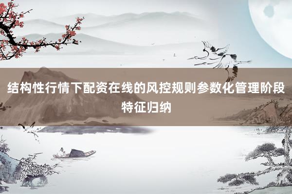 结构性行情下配资在线的风控规则参数化管理阶段特征归纳